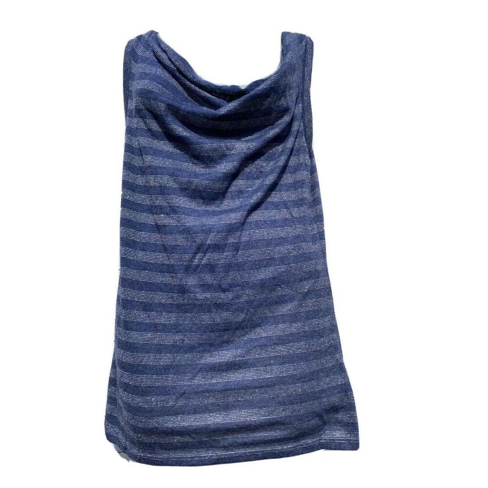 Converse One Star Striped Silver Sparkly Tank Top Cowl Neck Women’s Sz XS Blue
